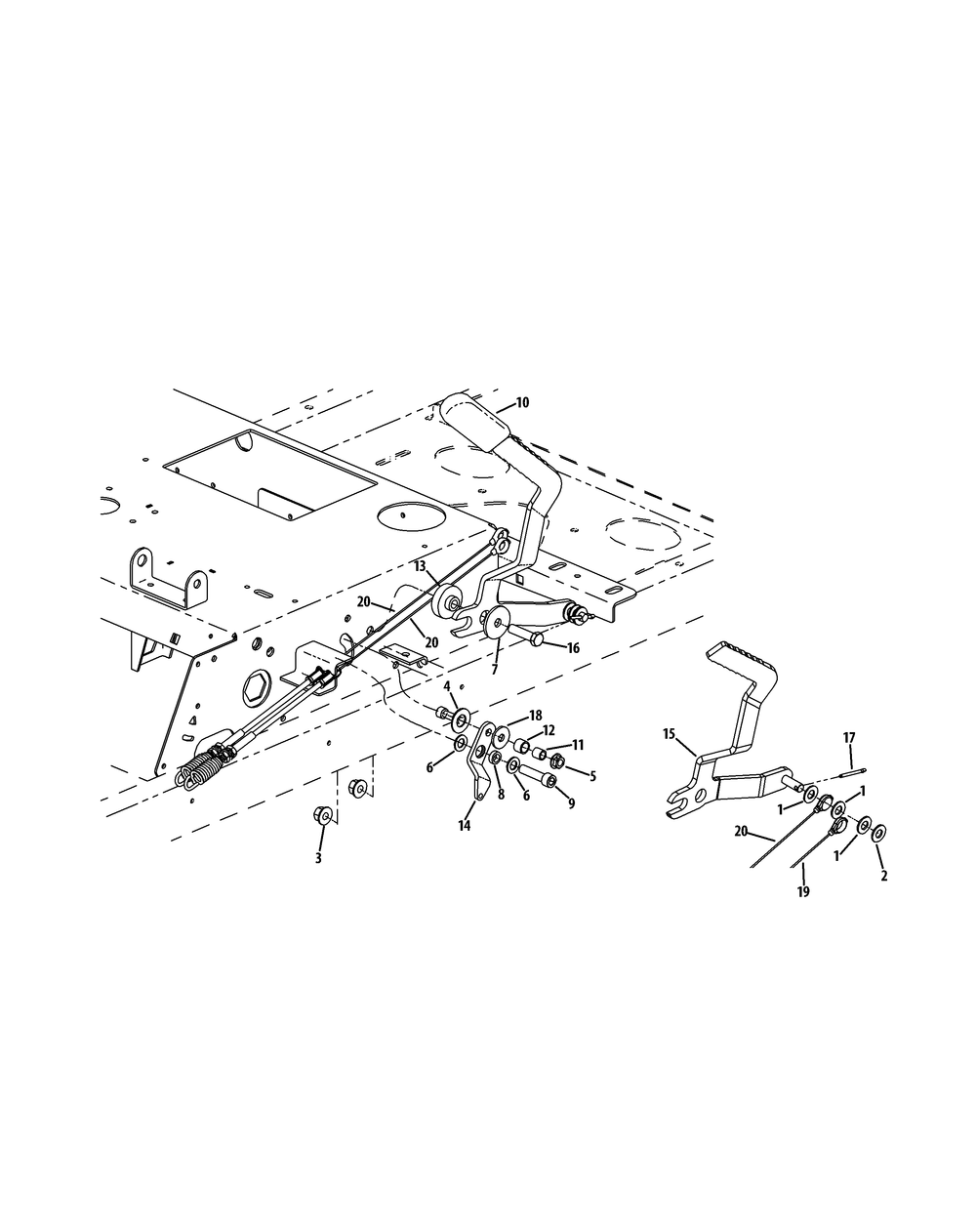 Brake Assembly Diagram and Parts List for Z-FORCE48 (17BF3AGV-17BF3AGV010)(2011) Cub Cadet Lawn Tractor